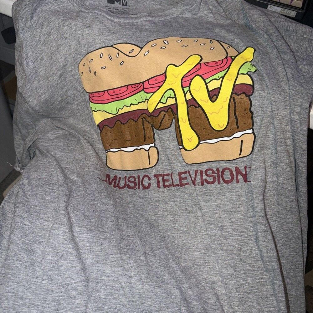 MTV Music Television Cheeseburger T-Shirt XL
